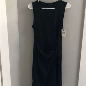 Twist Front Black Dress